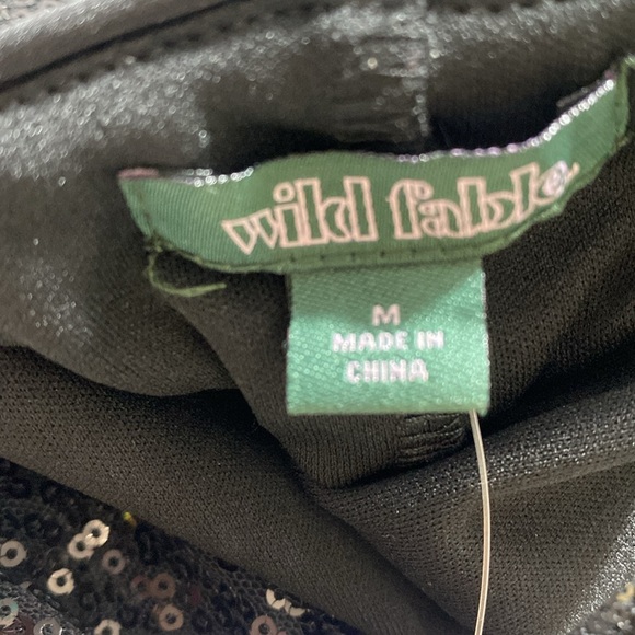 WILD FABLE Sequin Slip dress BLACK color spaghetti straps Size M - Picture 12 of 16